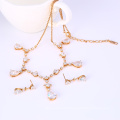 61637- Xuping Earring Necklace Set Luxury Bridal Jewellery With 18K Gold Plated